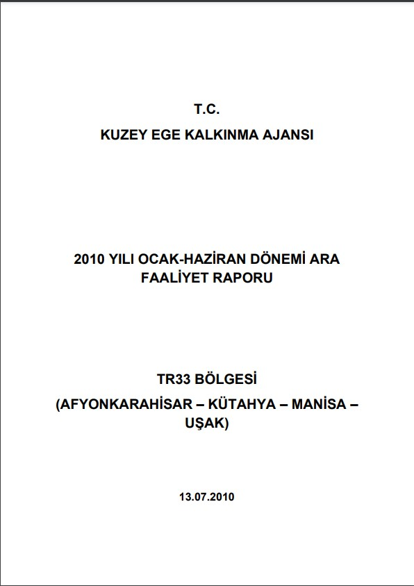 2010 Yılı Ara Faaliyet Raporu