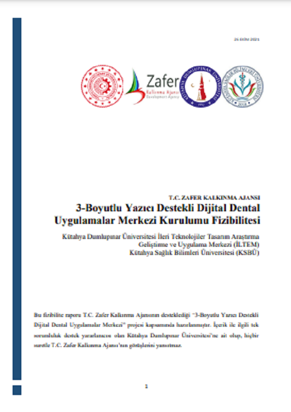 3Boyutlu Yazıcı Destekli Dijital Dental Uygulamalar Merkezi Kurulumu Fizibilitesi