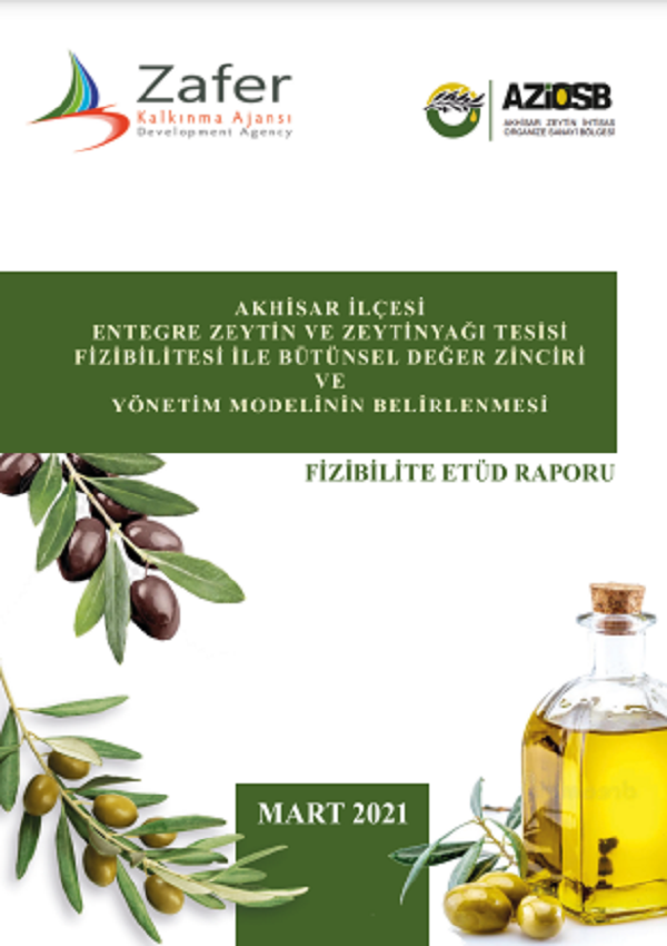 Akhisar İlçesi Entegre Zeytin Ve Zeytinyağı Tesisi Fizibilite Raporu .