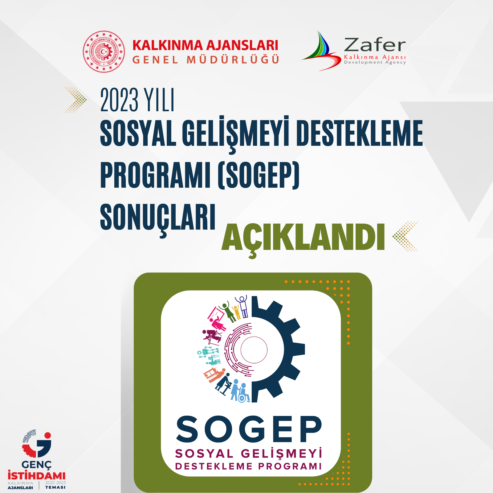 2023 Yılı Sosyal Gelişmeyi Destekleme Programı (SOGEP) Değerlendirme Sonuçları Açıklandı - 1